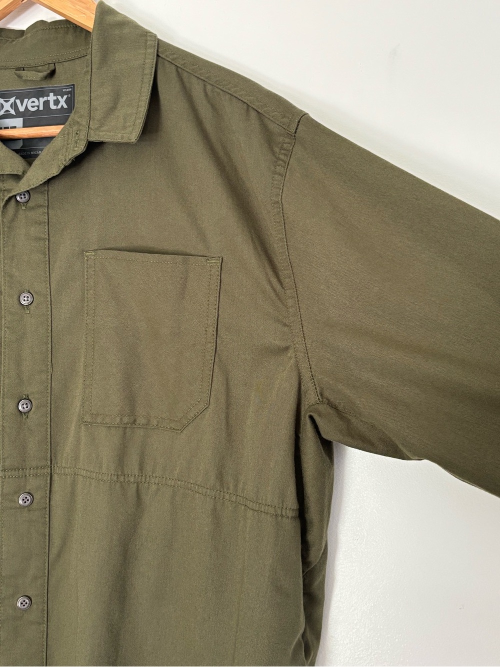 Vertx Men's Tactical Button Up Shirt Green Layered Outdoor Guardian Size XL *b70 - Picture 3 of 16